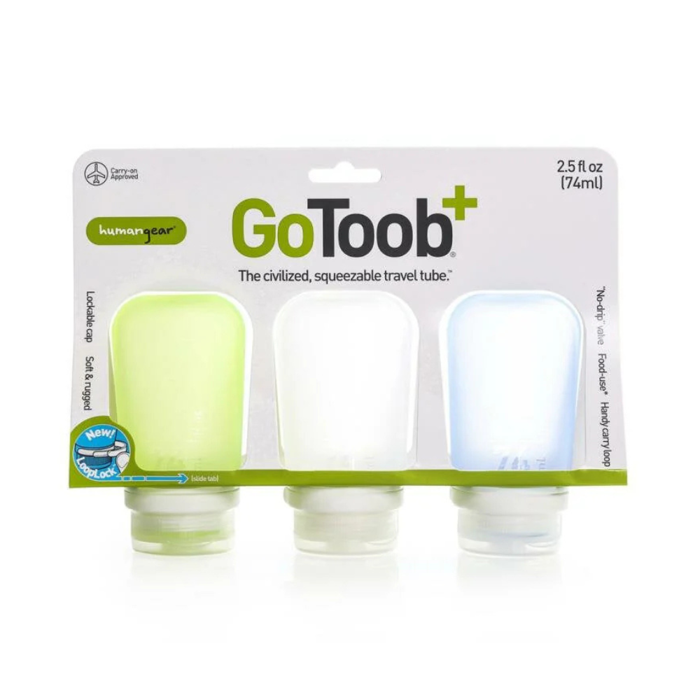 GoToob 3-pack Clear/Green/Blue SMALL - Human Gear