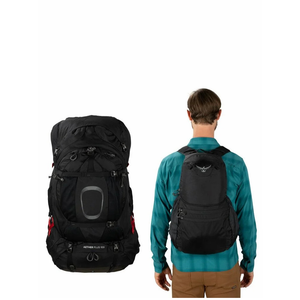 Osprey Aether Plus 85 Black L-XL grote zwarte heren trekkingrugzak van 85 liter met verstelbaar rugpand