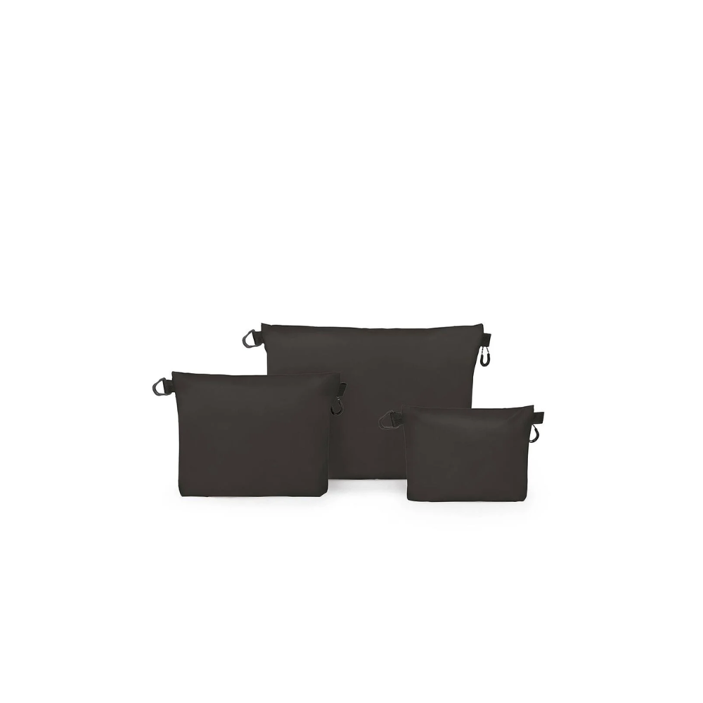 Osprey Ultralight Zipper Sack Set Black driedelige set zwarte lichtgewicht opbergtasjes met ritssluiting