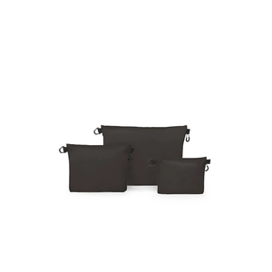 Osprey Ultralight Zipper Sack Set Black driedelige set zwarte lichtgewicht opbergtasjes met ritssluiting