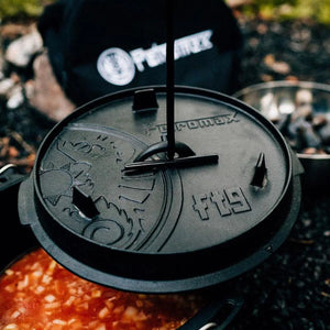 Petromax gietijzeren dekselhaak met spiraalhandvat voor het veilig optillen van hete Dutch Oven deksels