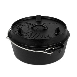 Petromax Dutch Oven FT4.5 gietijzeren outdoor stoofpan met een vlakke bodem zonder pootjes en een inhoud van 3,5 liter