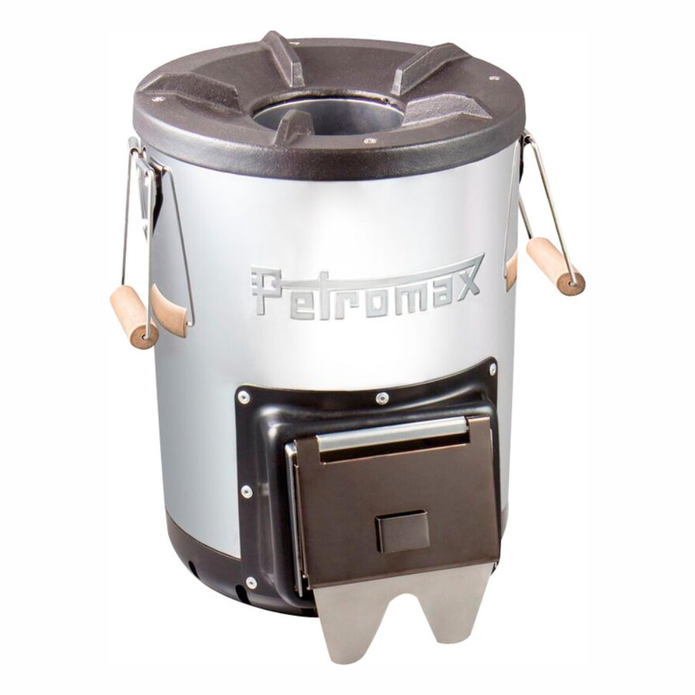 Petromax Rocket Stove RF33 outdoor kookkachel van roestvrij staal met gietijzeren bovenkant