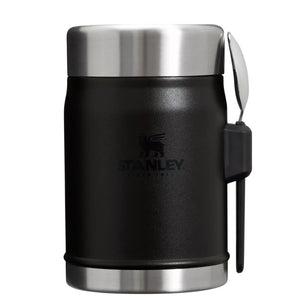 Stanley Legendary Food Jar zwarte roestvrijstalen geïsoleerde voedselcontainer van 0,4 liter met bijbehorende spork