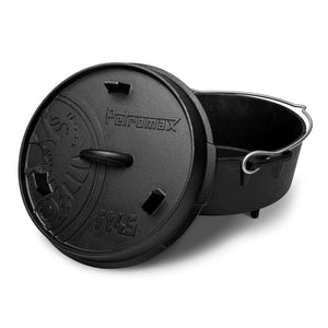 Petromax Dutch Oven FT4.5 gietijzeren outdoor stoofpan met pootjes, een deksel en een inhoud van 3,5 liter