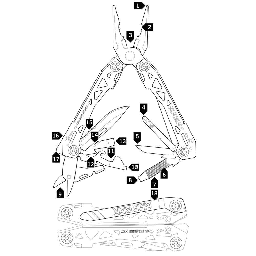 GERBER SUSPENSION NXT MULTI-TOOL, BLACK, GB-GIFTBOX - Outdoor Food