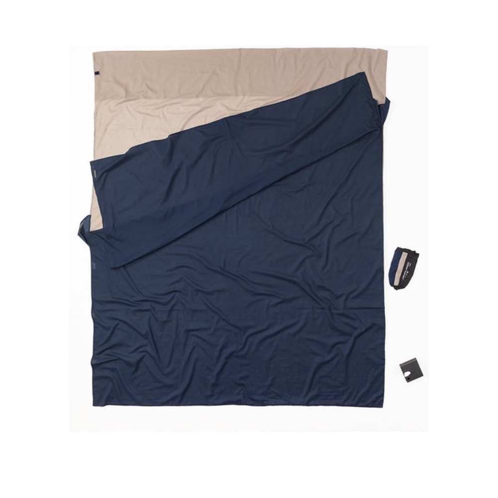 Cocoon Travelsheet Double, Egyptian Cotton, Khaki/Tuareg - Outdoor Food