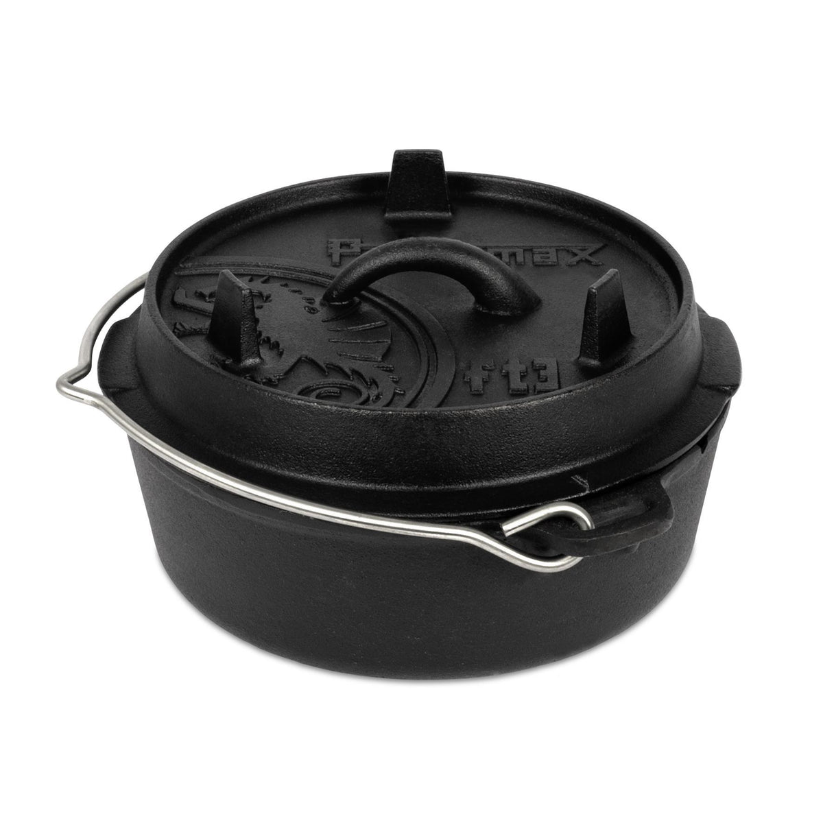 Petromax ft3 Dutch Oven van 1,6 liter zonder pootjes, met een vlakke bodem en stalen hengsel voor fornuizen en barbecues.