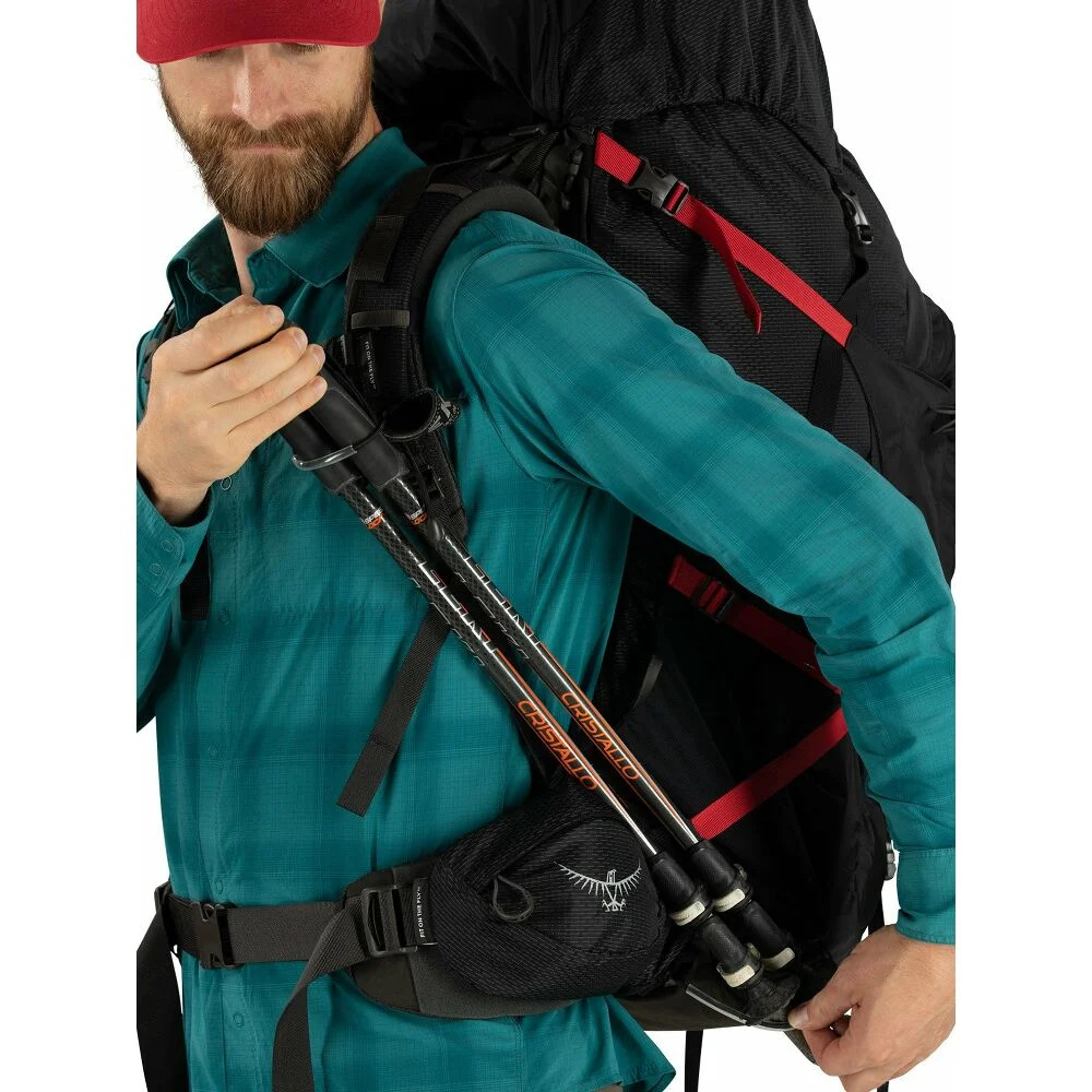 Osprey Aether Plus 85 Black L-XL grote zwarte heren trekkingrugzak van 85 liter met verstelbaar rugpand