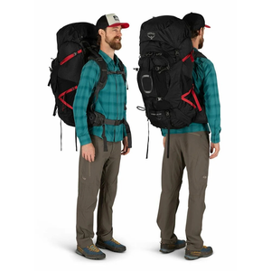 Osprey Aether Plus 85 Black L-XL grote zwarte heren trekkingrugzak van 85 liter met verstelbaar rugpand