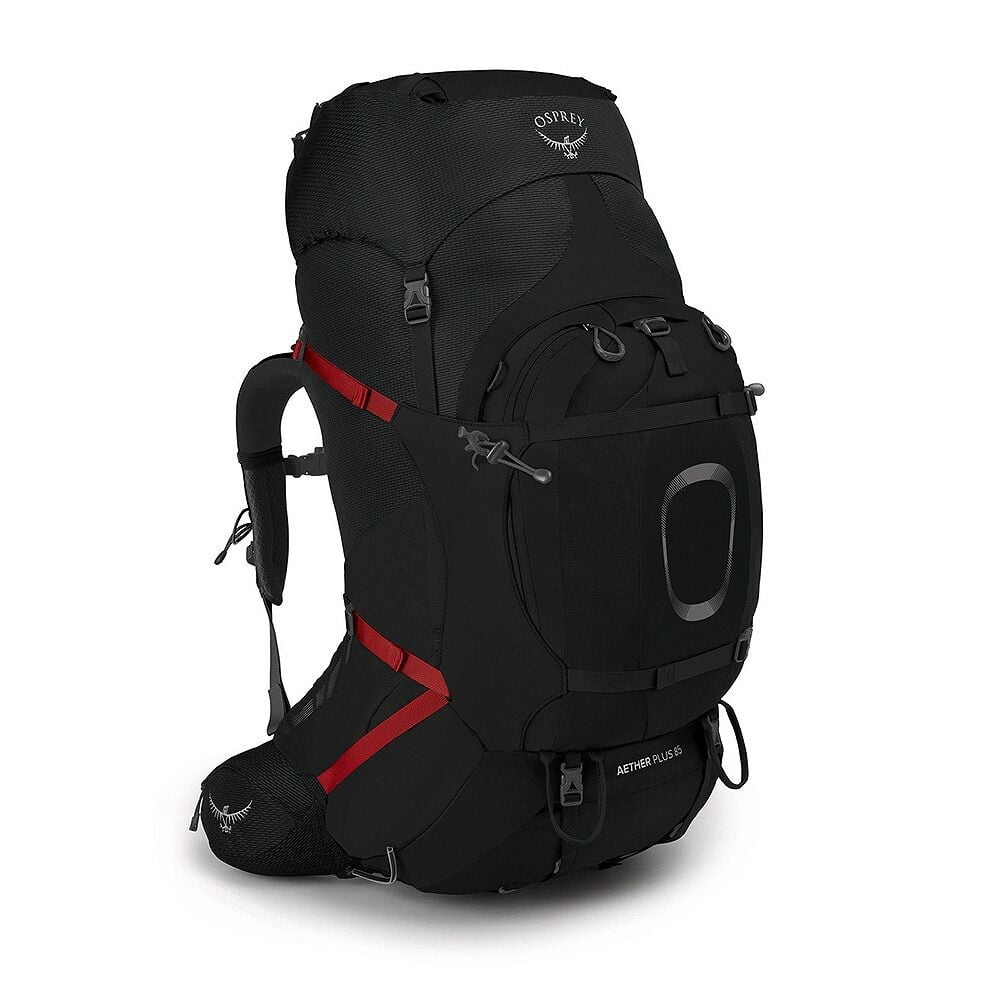 Osprey Aether Plus 85 Black L-XL grote zwarte heren trekkingrugzak van 85 liter met verstelbaar rugpand