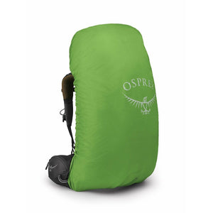 Osprey Atmos AG 65 heren trekkingrugzak in de kleur grijs met verstelbaar rugpand en een inhoud van 65 liter hoes