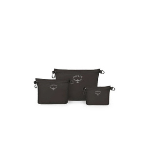 Osprey Ultralight Zipper Sack Set Black driedelige set zwarte lichtgewicht opbergtasjes met ritssluiting