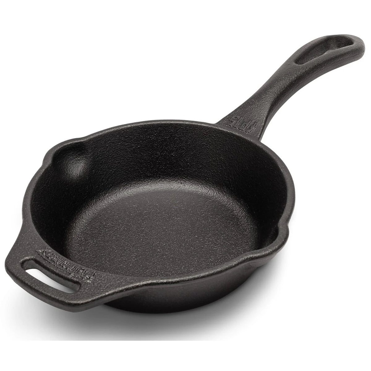 Petromax gietijzeren skillet fp25 met een diameter van 25 cm, voorzien van steel en twee schenktuiten voor outdoor koken.