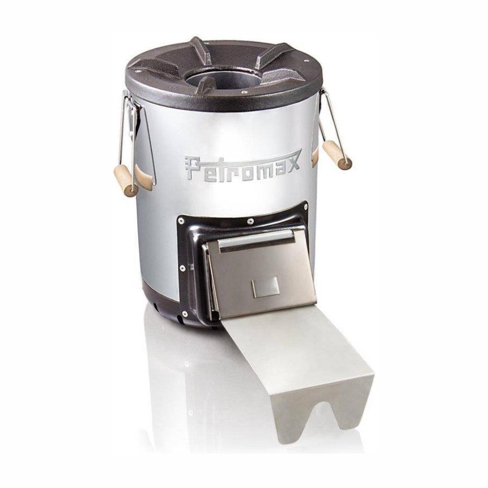 Petromax Rocket Stove RF33 outdoor kookkachel van roestvrij staal met gietijzeren bovenkant