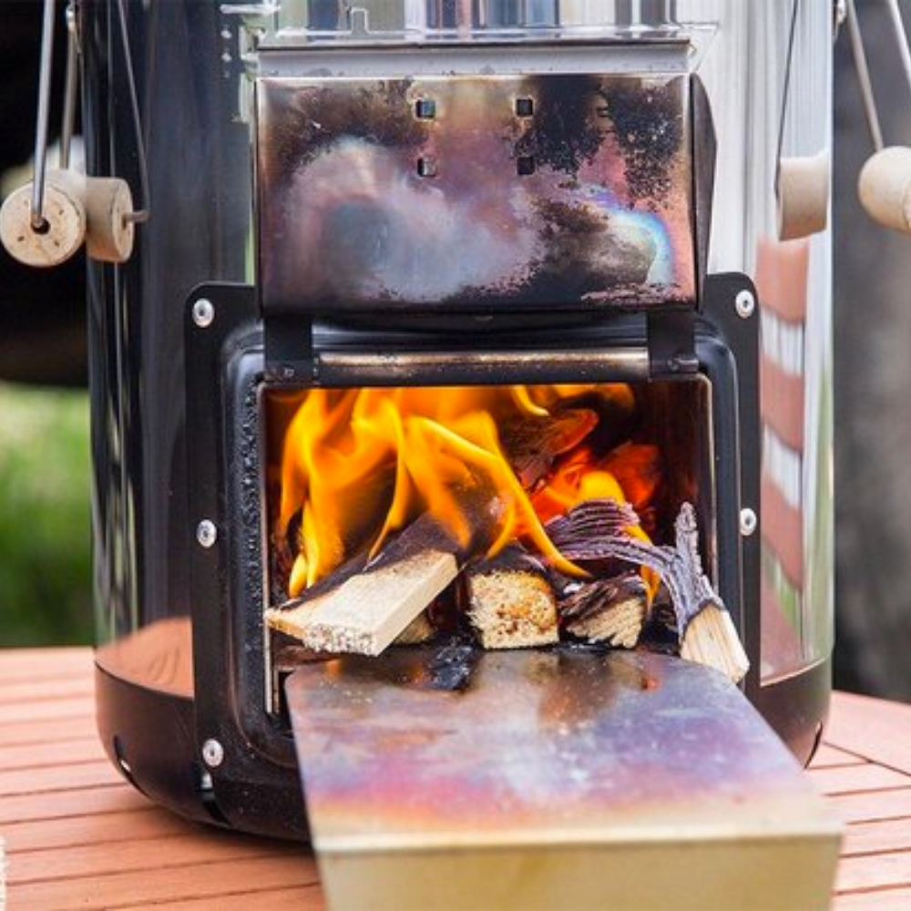 Petromax Rocket Stove RF33 outdoor kookkachel van roestvrij staal met gietijzeren bovenkant
