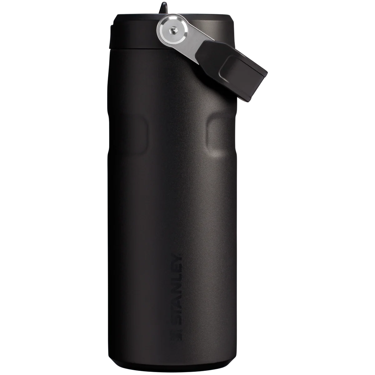 Stanley IceFlow Aerolight rvs drinkfles in matzwart met handgreep en een inhoud van 0,47 liter