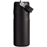 Stanley IceFlow Aerolight rvs drinkfles in matzwart met handgreep en een inhoud van 0,47 liter