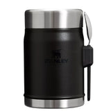 Stanley Legendary Food Jar zwarte roestvrijstalen geïsoleerde voedselcontainer van 0,4 liter met bijbehorende spork