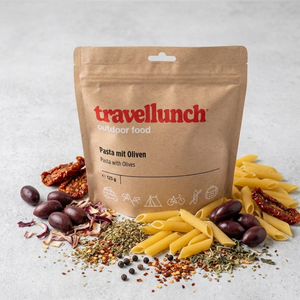 Travellunch • Pasta met Olijven • Voedzame Vegetarische Maaltijd - Outdoor Food