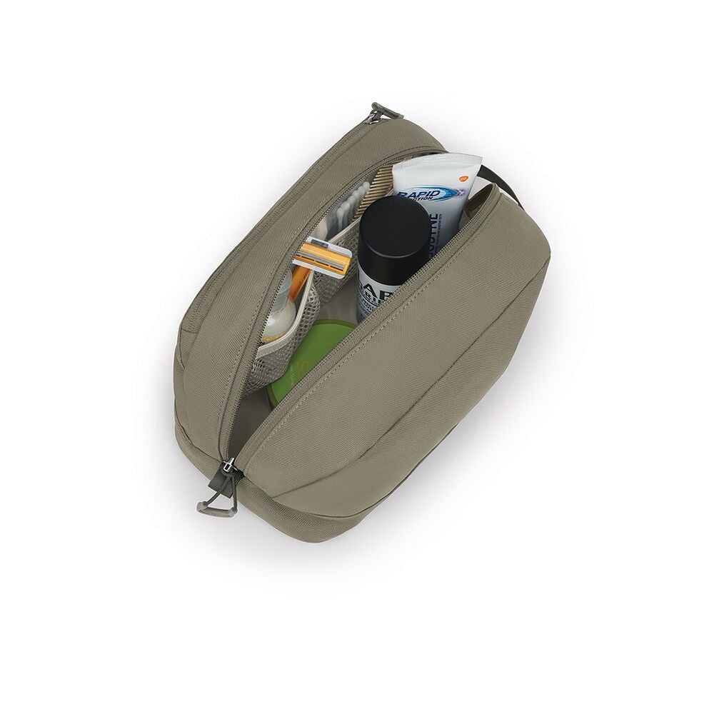 Osprey Daylite Toiletry Kit Tan Concrete grijze toilettas met handige ophanghaak en interne organisatievakken