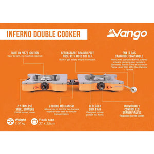 Vango Inferno gas brander burnt orange - Outdoor Food