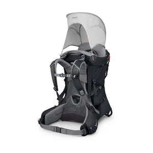 Osprey Poco Premium Child Carrier Black comfortabele zwarte kinderdrager met ingebouwd zonnescherm en opbergvak