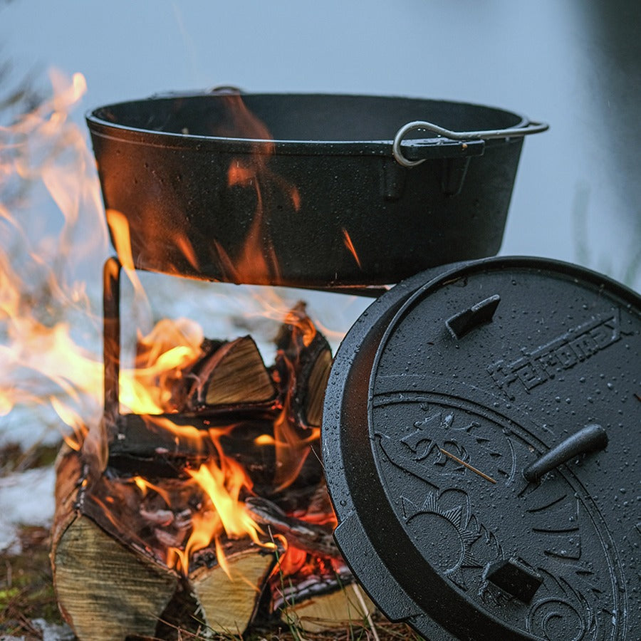 Petromax ft3 Dutch Oven van 1,6 liter zonder pootjes, met een vlakke bodem en stalen hengsel voor fornuizen en barbecues.