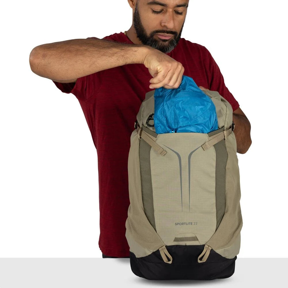 Osprey Sportlite 22 Olive Tan OS lichtgewicht olijfgroene wandelrugzak van 22 liter met ademend rugpand